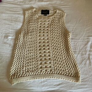 Cream Crochet Sleeveless Top